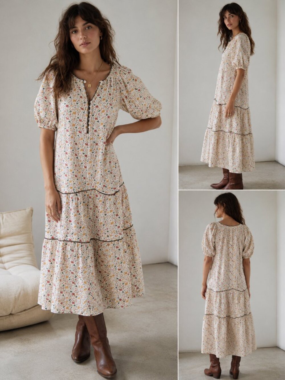 the GREAT. Whipstitch Ravine Midi Dress Size 1 US Small